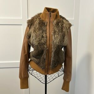 Cuero Leather and Fur Jacket Sz S